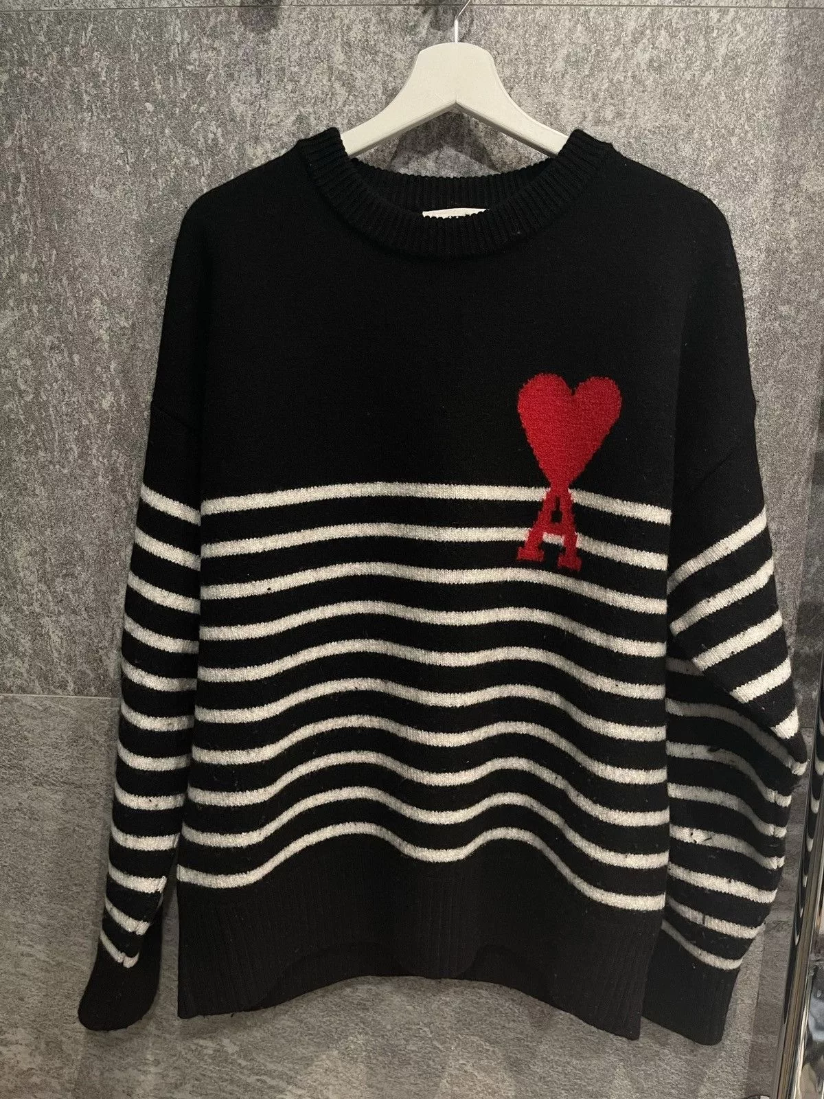 AMI Sweaters Knitwear AMI PARIS — Jersey Ami de Coeur Black