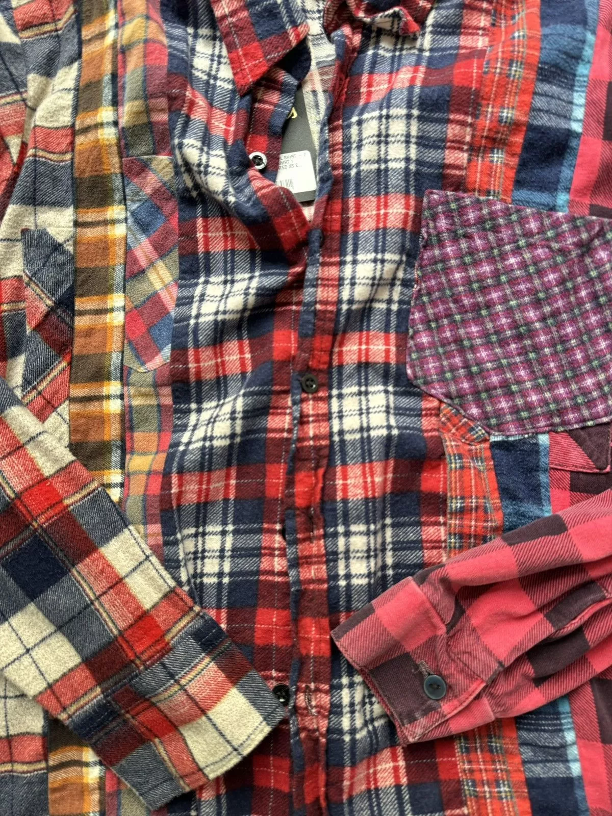 Needles Shirts Button Ups Needles 7 Cut Flannel Red
