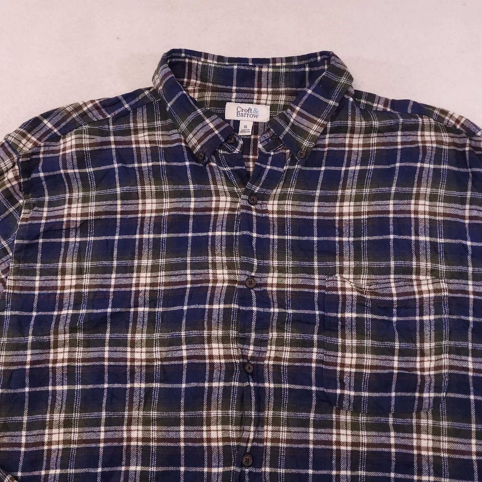 Croft & Barrow Shirts Button Ups Croft & Barrow Tartan Flannel Shirt Mens Size XL Blue Green