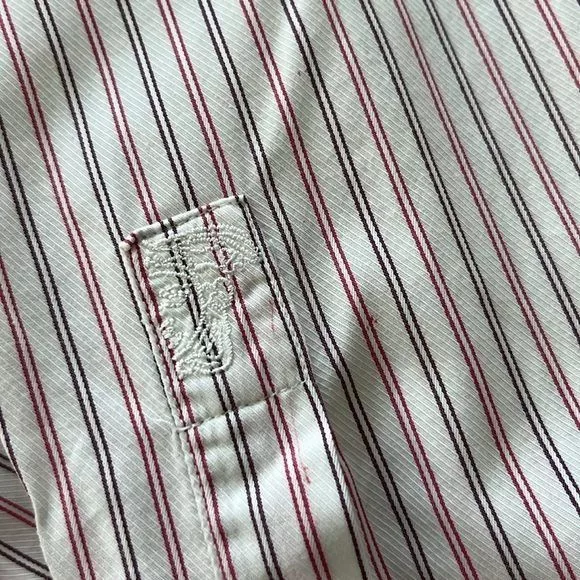 Versace Shirts Button Ups Versace Collection Striped Button Down Embroidered Logo Men'