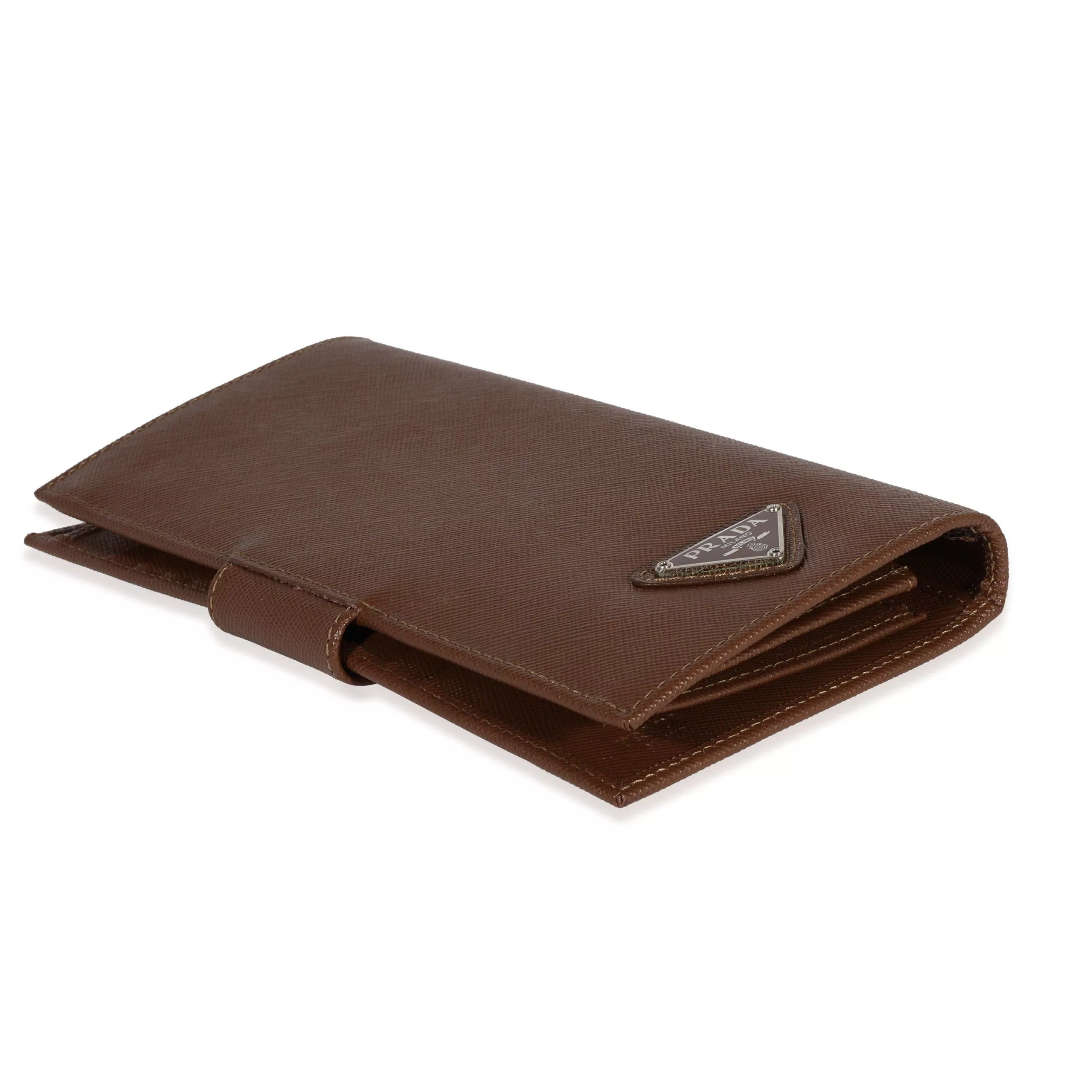 Prada Rings Prada Cacao Saffiano Leather Wallet Brown