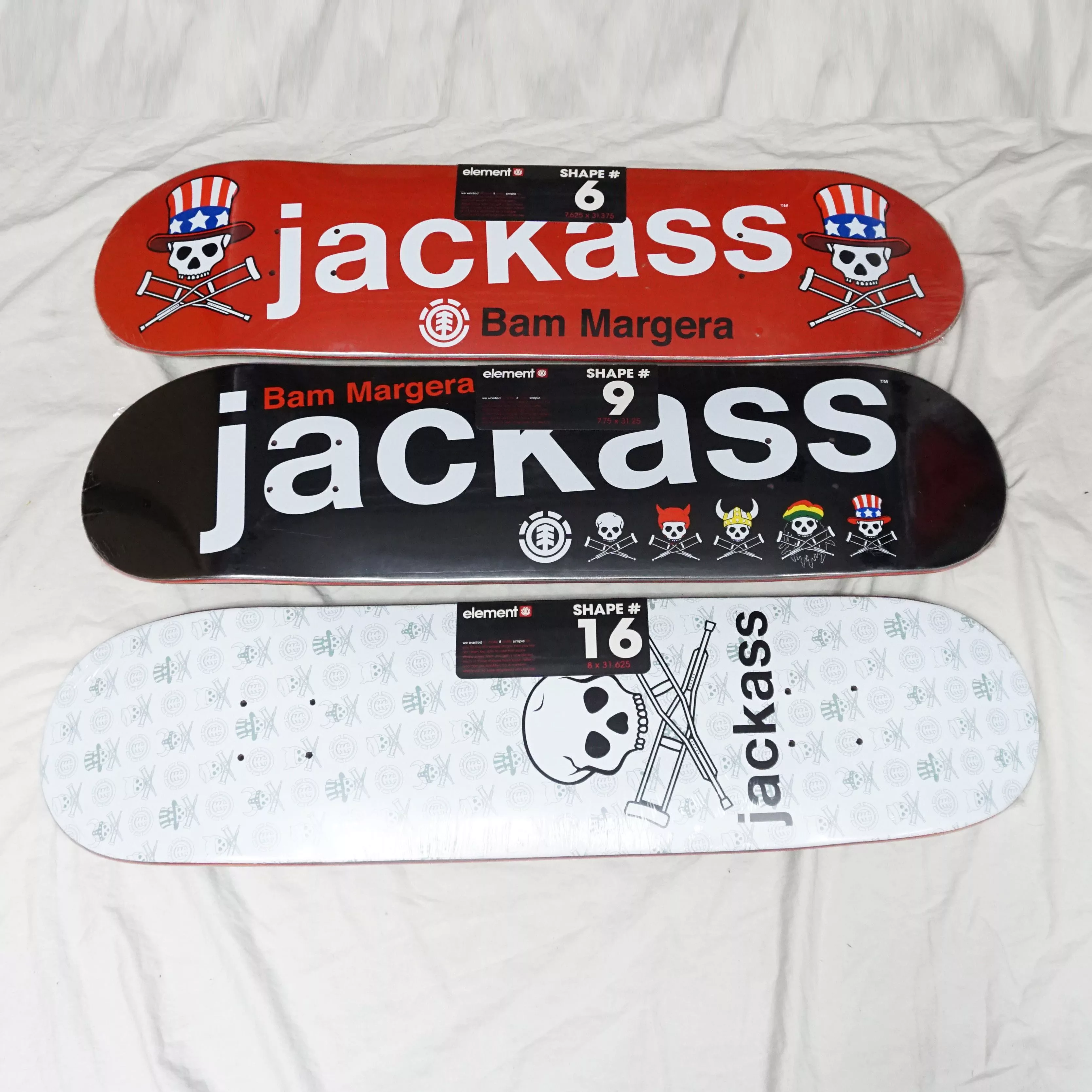 Element Miscellaneous Element × Vintage Element Jackass Bam Margera Skateboard Deck (Set of 3) Multi