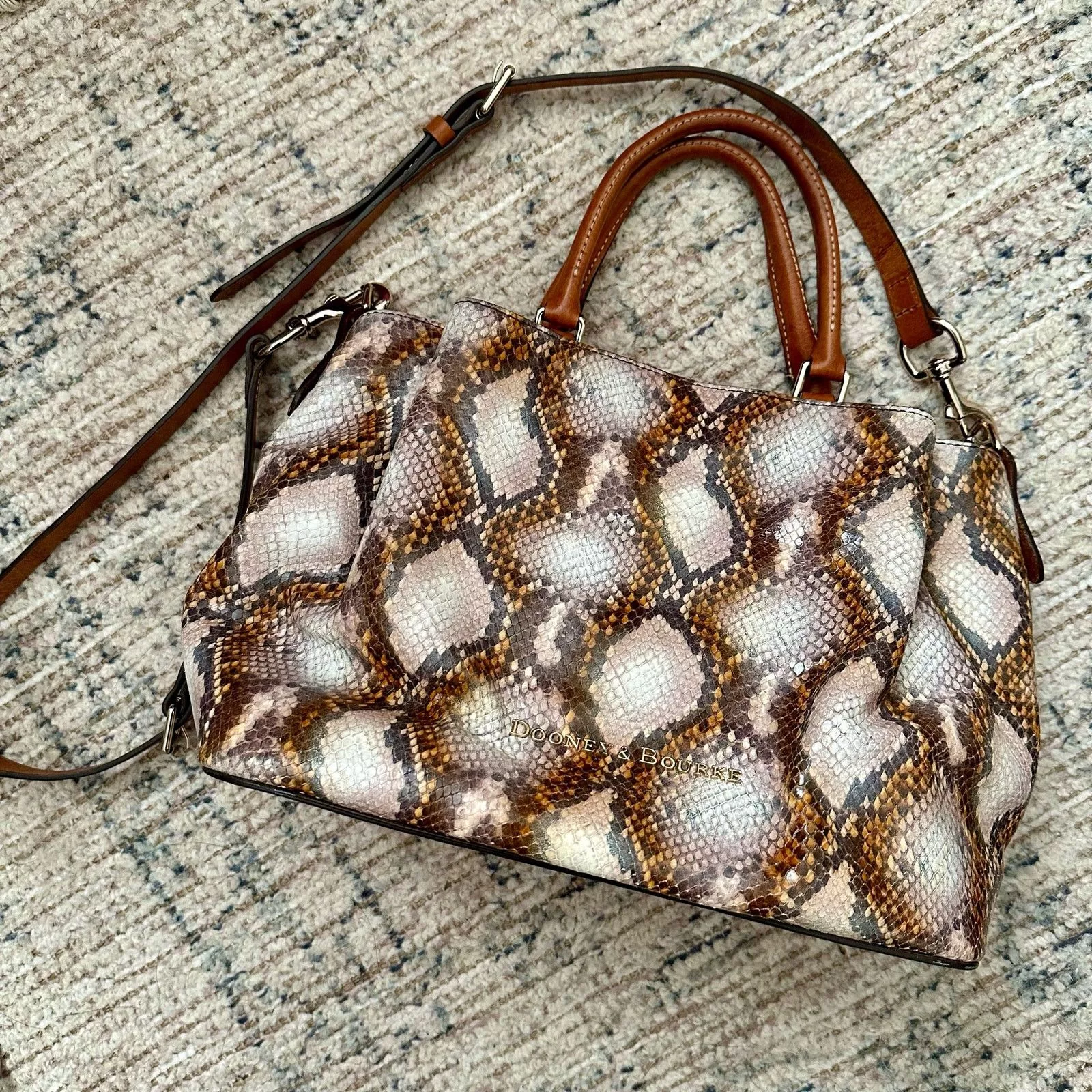 Dooney & Bourke Crossbody Bags Dooney & Bourke City Python Embossed Leather Barlow Satchel Multi