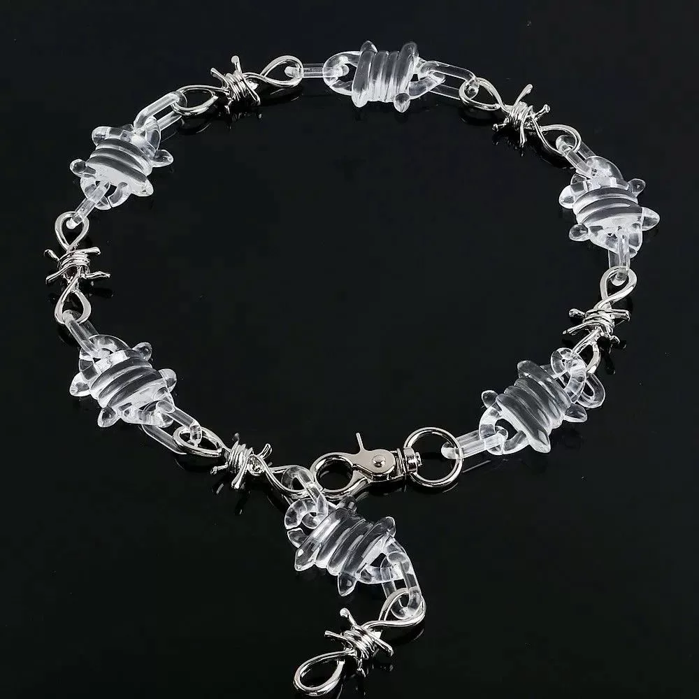 Vintage Jewelry Watches Vintage Acrylic Spike Thorns Necklace White Streetwear