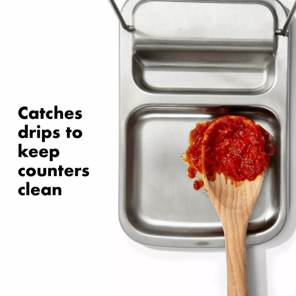 Stainless Spoon Rest with Lid Holder