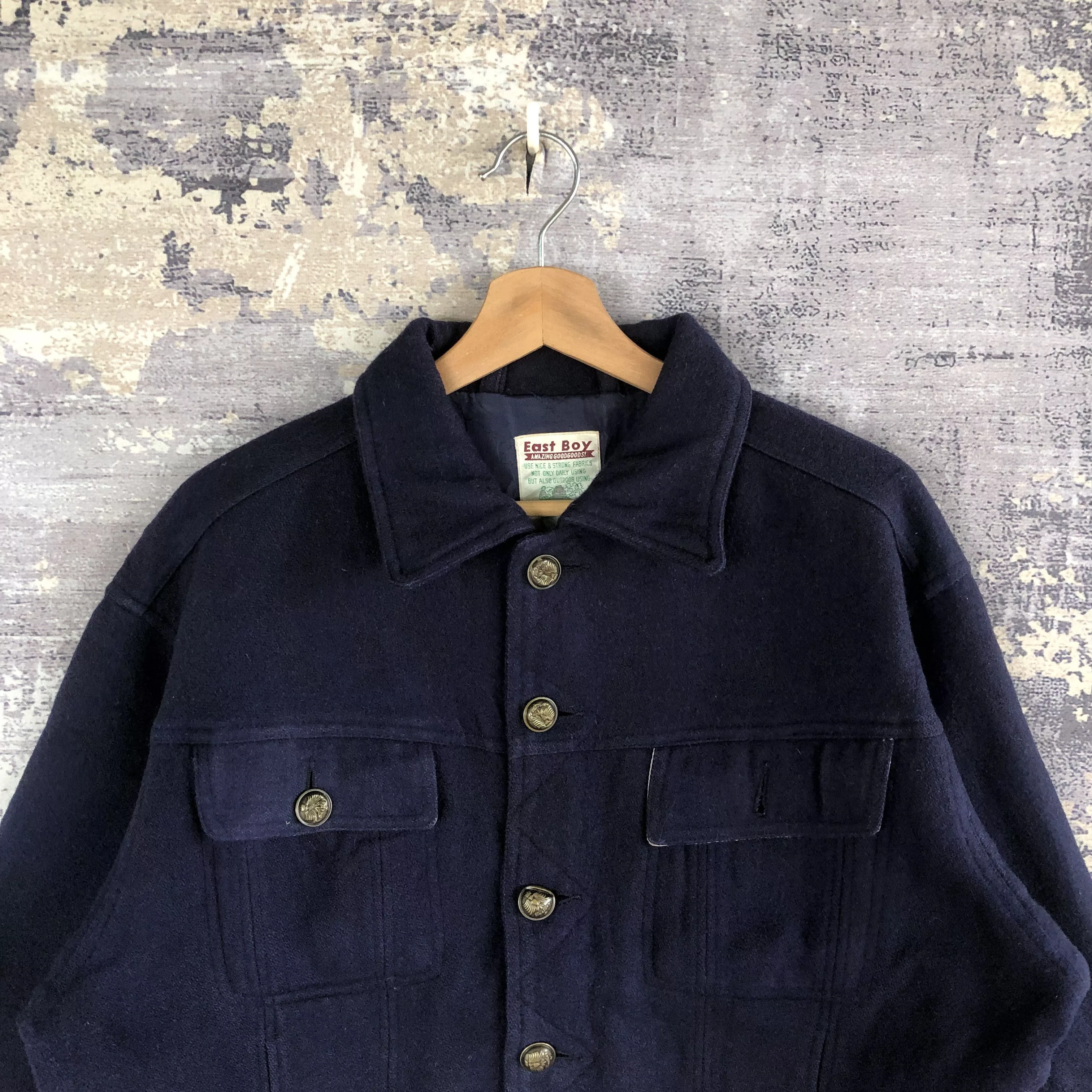 Vintage Light Jackets Vintage Eastboy Varsity Jacket Japanese Wool Jacket Multi