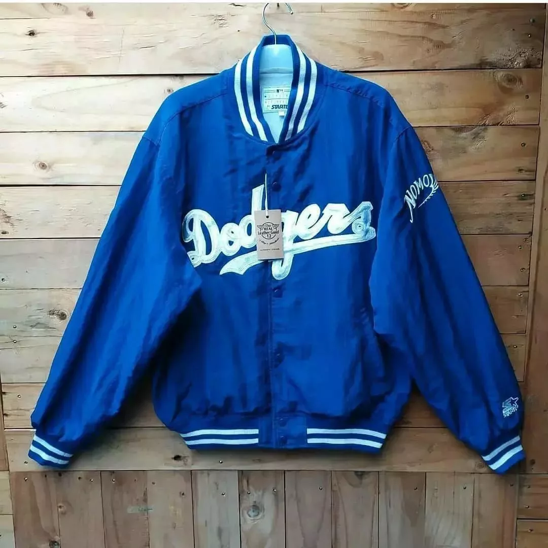 Starter Light Jackets Starter × Vintage VINTAGE 90'S STARTER DODGERS NOMO VARSITY BOMBER JACKET Blue