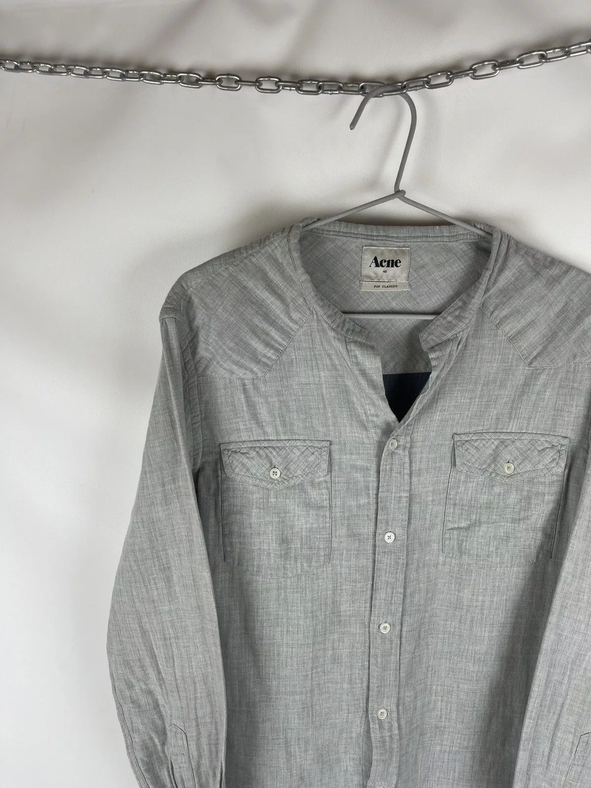 Acne Studios Shirts Button Ups Acne Studios Acne Pop Classics Soft Western AW10 long sleeve shirt Gray Streetwear