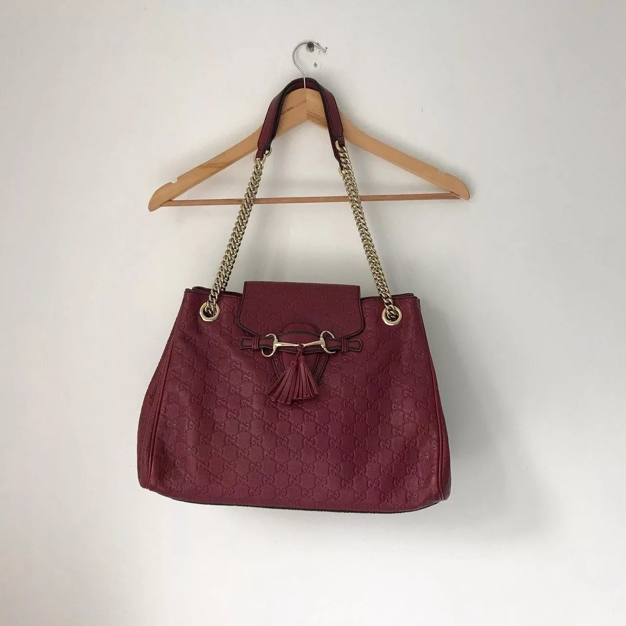 Gucci Shoulder Bags Gucci Emily Guccissima Shoulder Bag Red