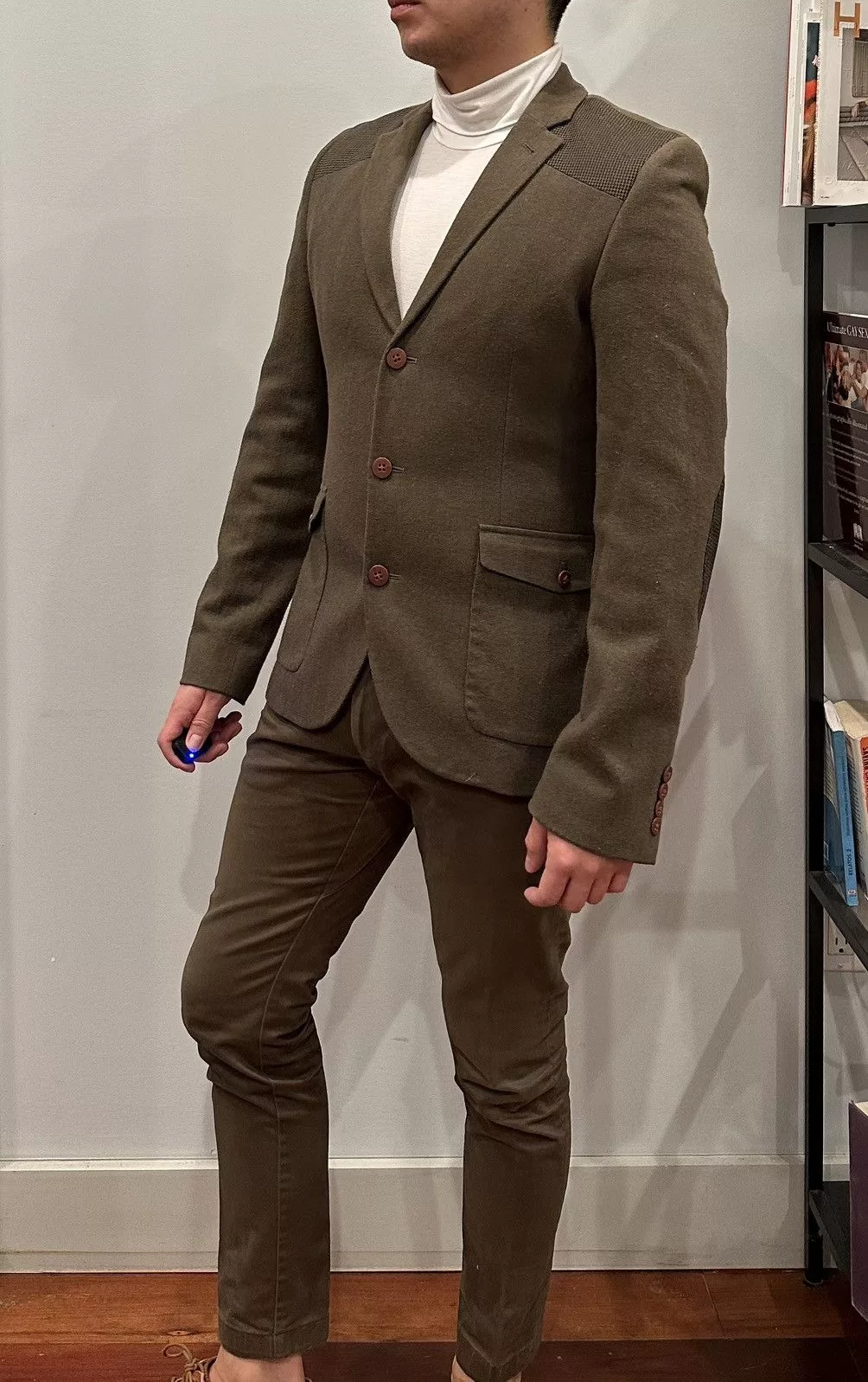 Topman Suits Topman 3 Button Wool & Cotton Suit Green