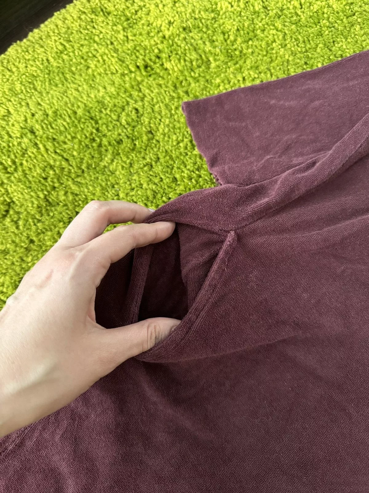 Designer Long Sleeve T Shirts Designer × hannes roether Hannes Roether avant garde velour longsleeve blouse Red Avant-Garde