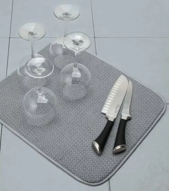 Grey Dish Drying Mat 16x18