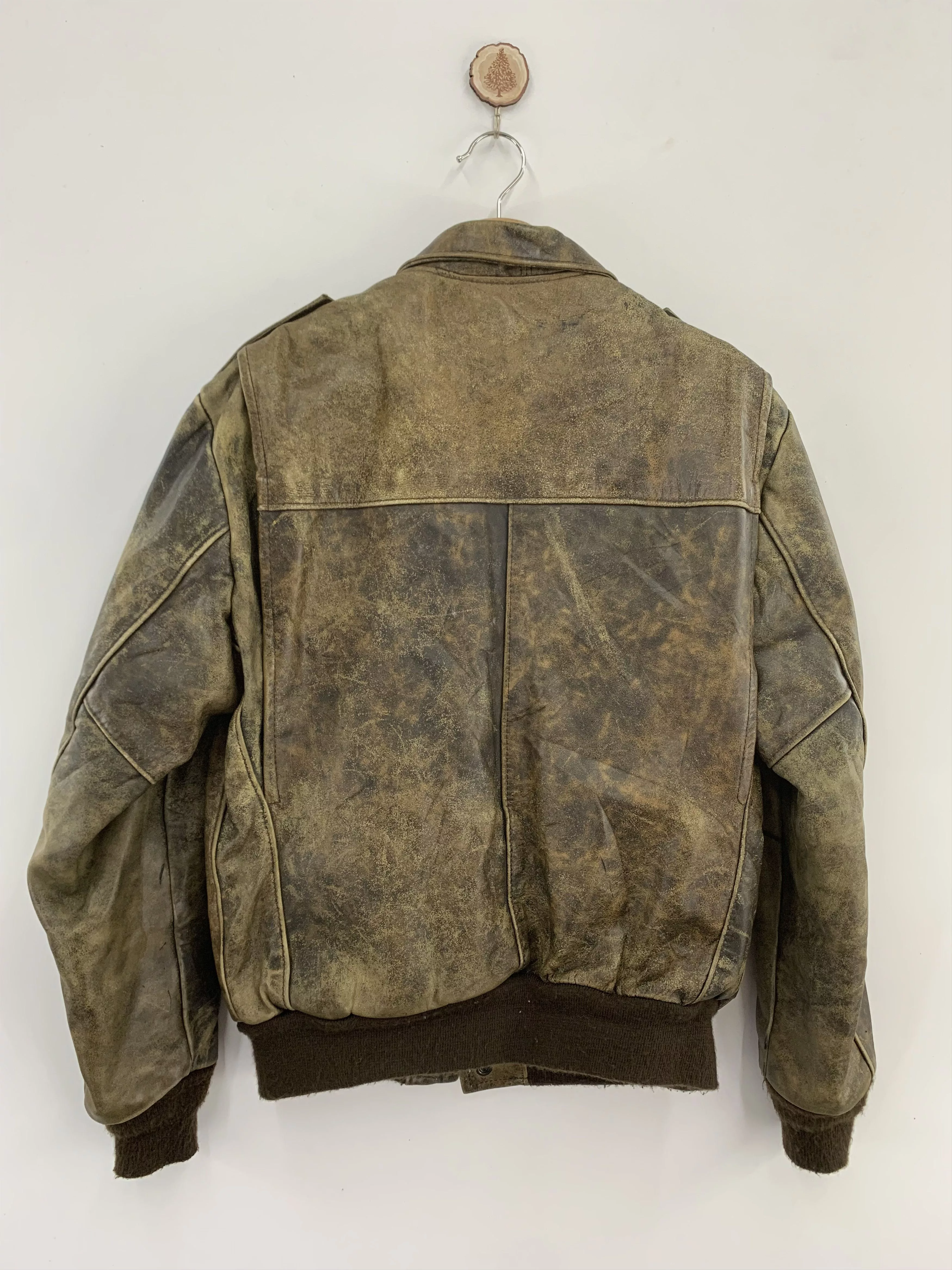 Brooks Leather Jackets Brooks × Genuine Leather Vintage 80s Brooks Leather Jacket Fur Interior Brown