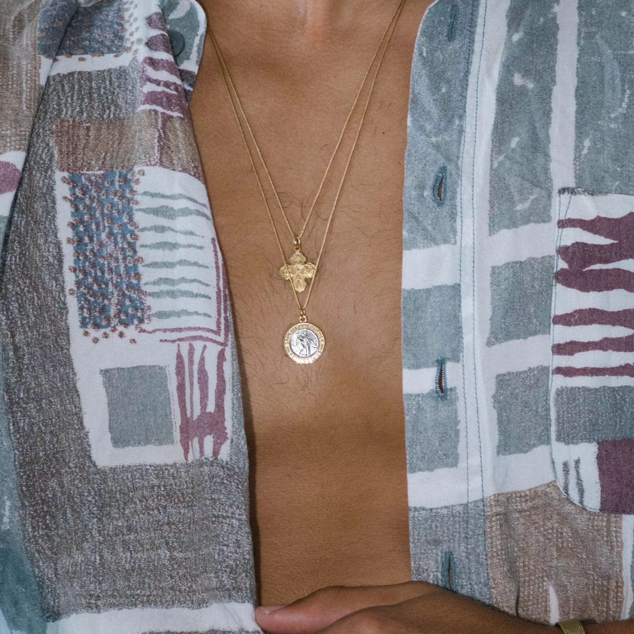 Saint Christopher Protection Silk Slider Necklace