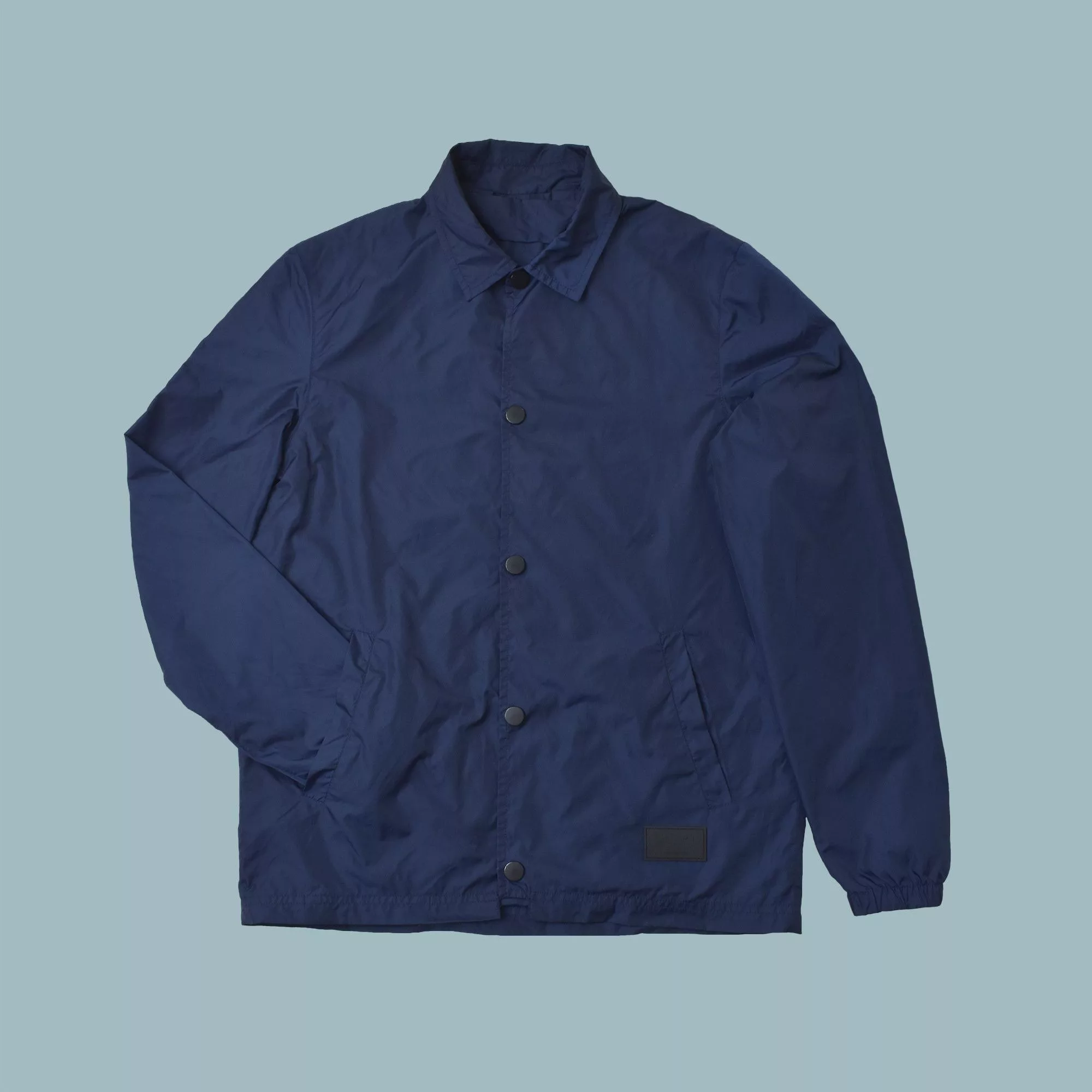 Acne Studios Light Jackets Acne Studios Tony Face Coach Jacket Nylon Padded Navy Blue