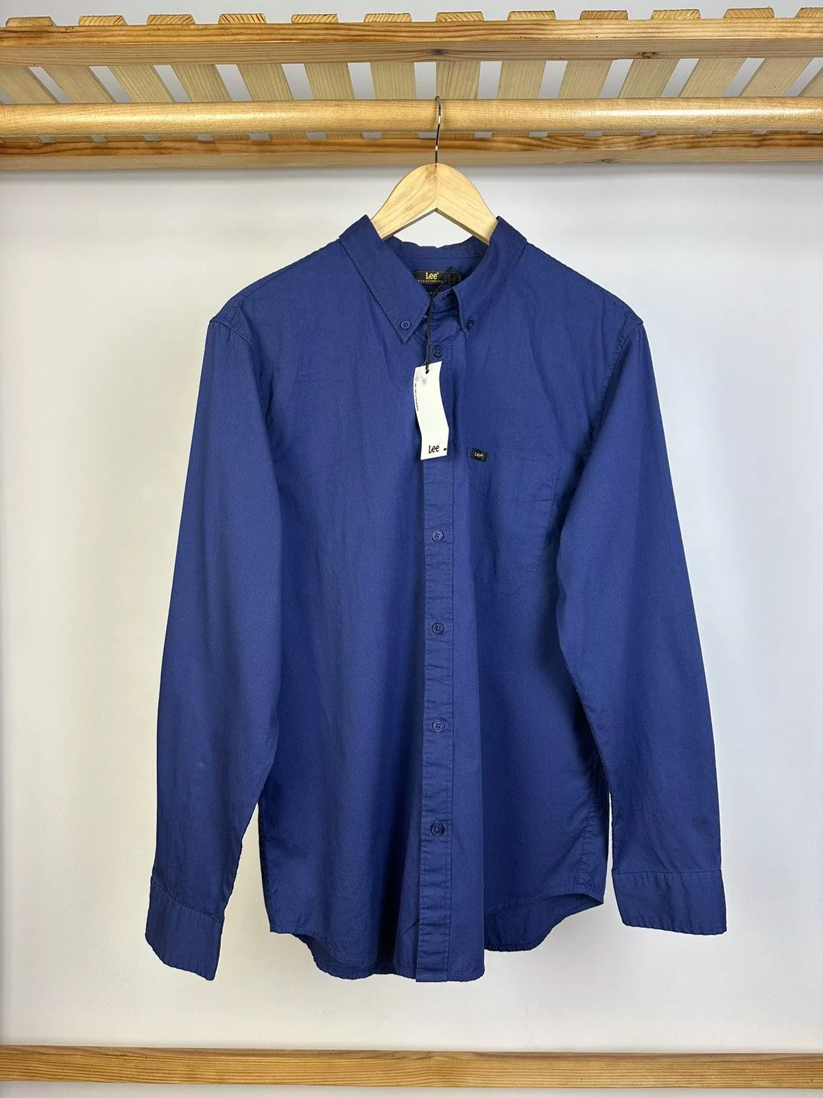 Lee Shirts Button Ups Lee × Vintage Lee Vintage New Shirt Button Ups Blue Streetwear