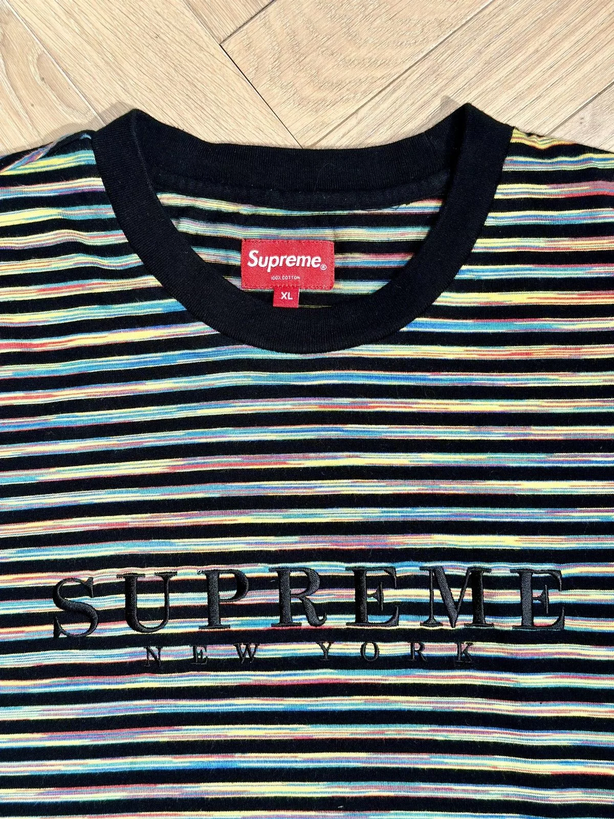 Supreme Short Sleeve T Shirts Supreme Static Stripe Top Black