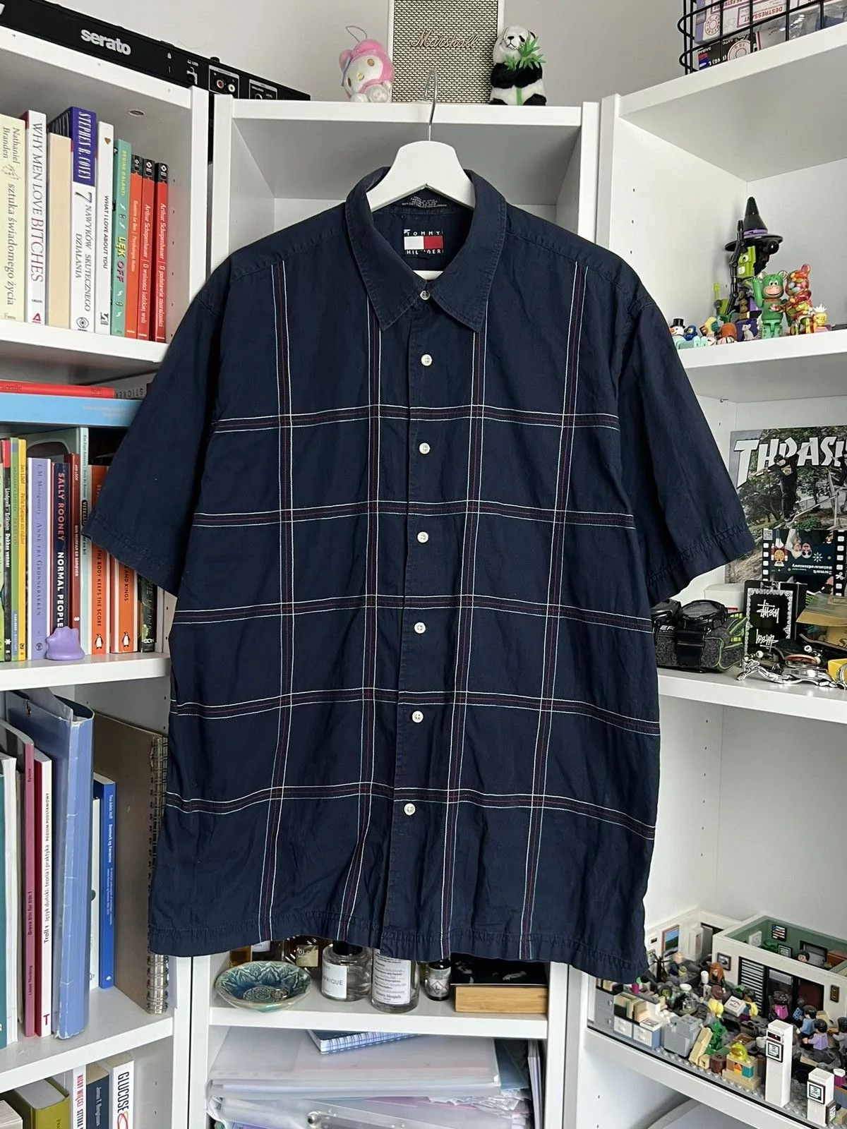 Tommy Hilfiger Shirts Button Ups Tommy Hilfiger × Vintage Vintage Y2K Tommy Hilfiger baggy boxy shirt L skate 90s 00s Blue Streetwear