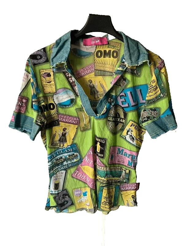 Other Crop Tops Other Vintage Y2K Designer Angelo Marani Crop Top Avant Garde Green