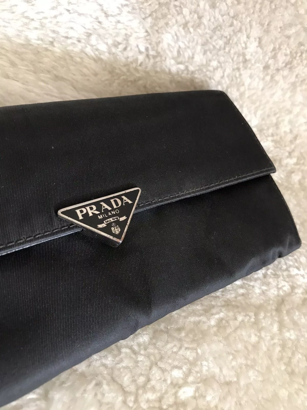 Prada Wallets Prada × Vintage PRADA Wallet Black Nylon Leather