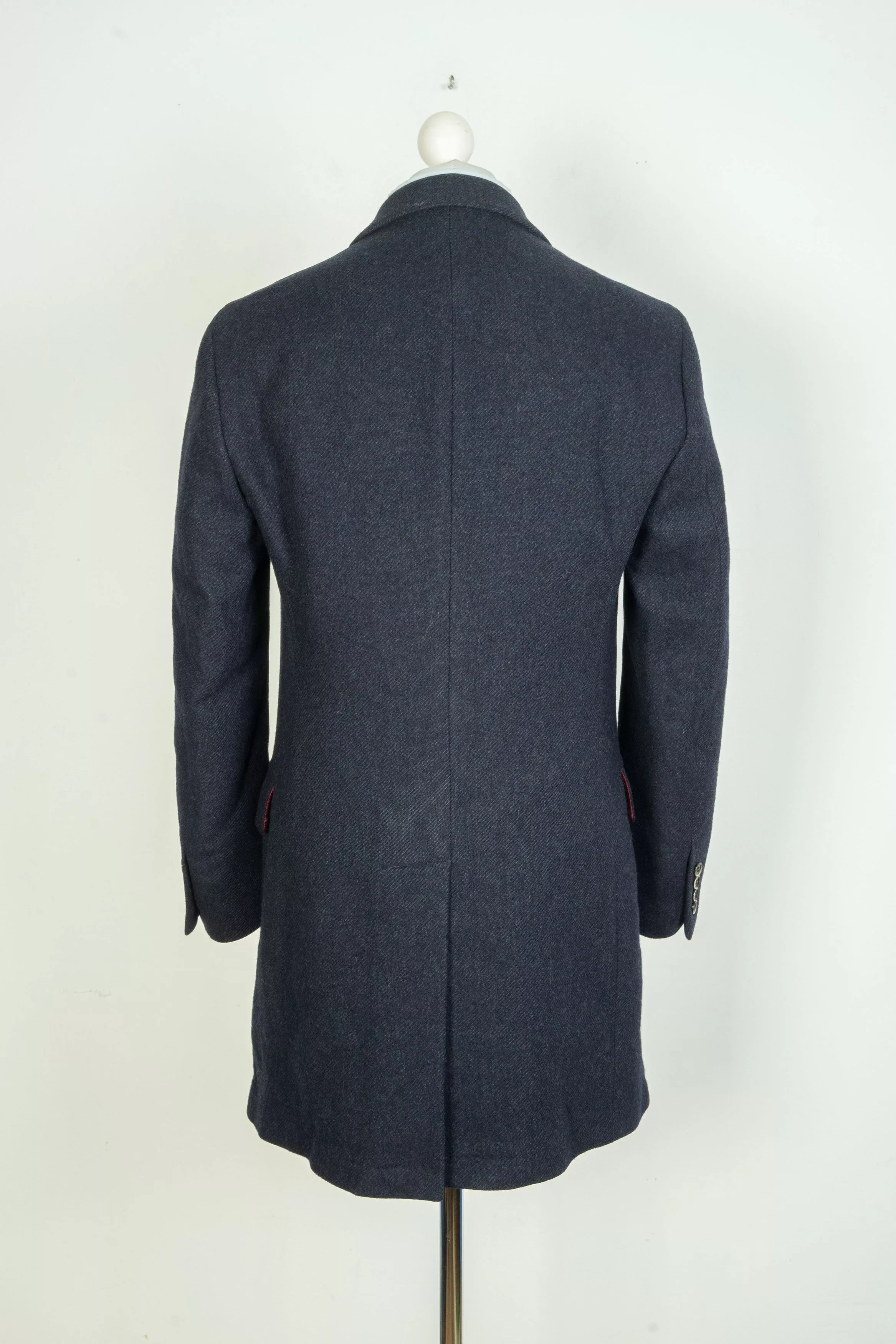 Hackett Heavy Coats Hackett London Wool Navy Blue Coat