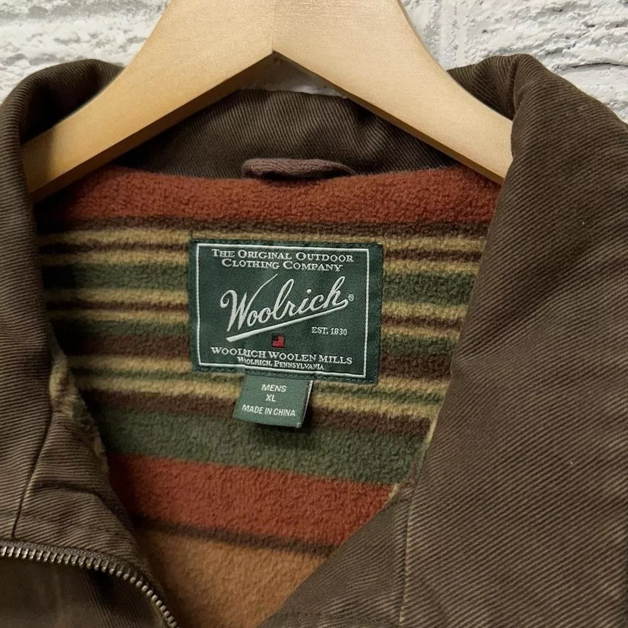 Woolrich Woolen Mills Light Jackets Woolrich Woolen Mills Woolrich Dorrington Brown Canvas Shell Fleece Blanket Lined