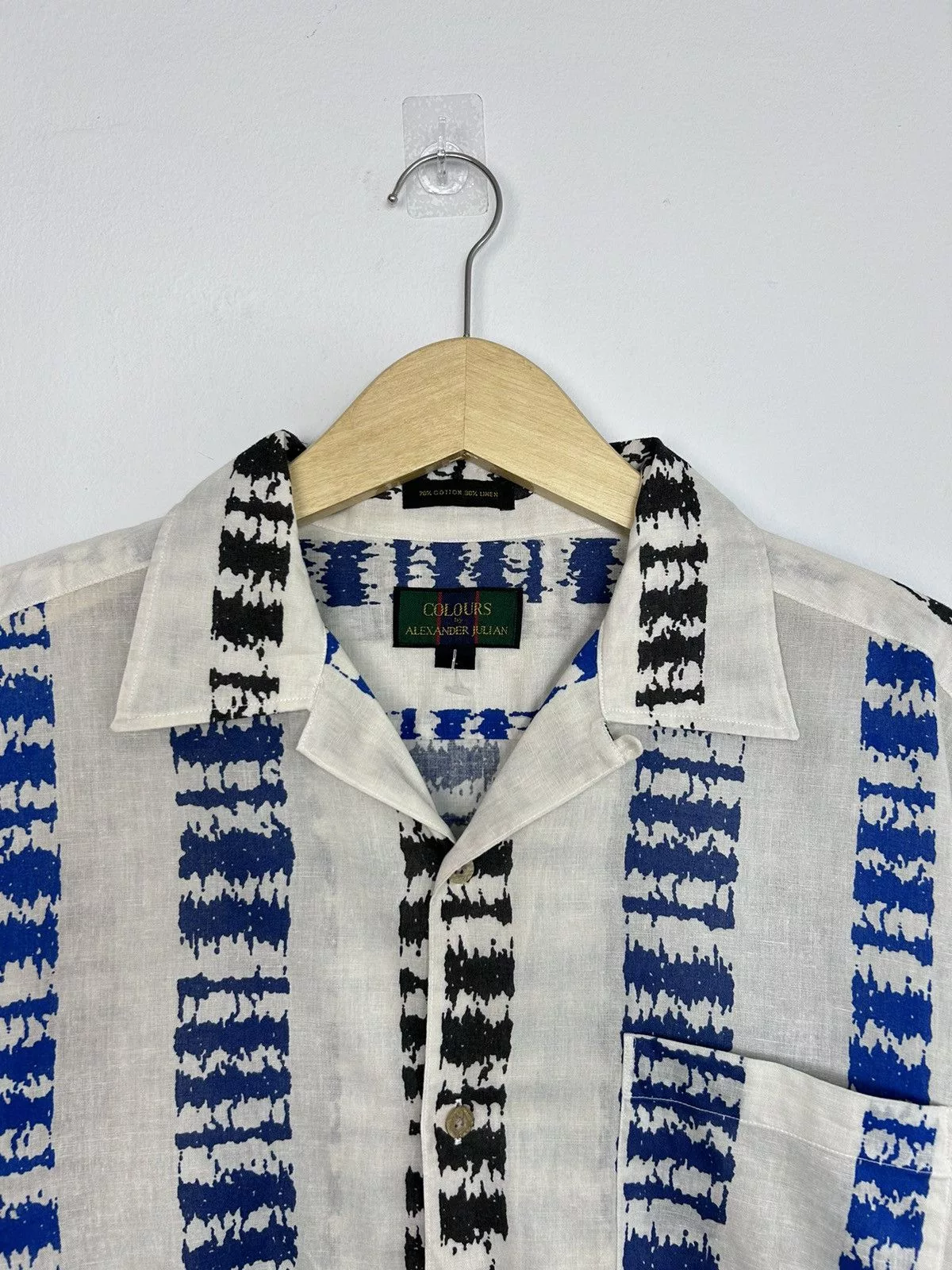 Alexander Julian Shirts Button Ups Alexander Julian × Colours Colours by Alexander Julian Graphic Print Open Collar Shirt White