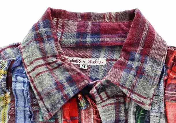 Needles Shirts Button Ups Needles Shirt Checkered Reconstructed Long Sleeve Multicolor