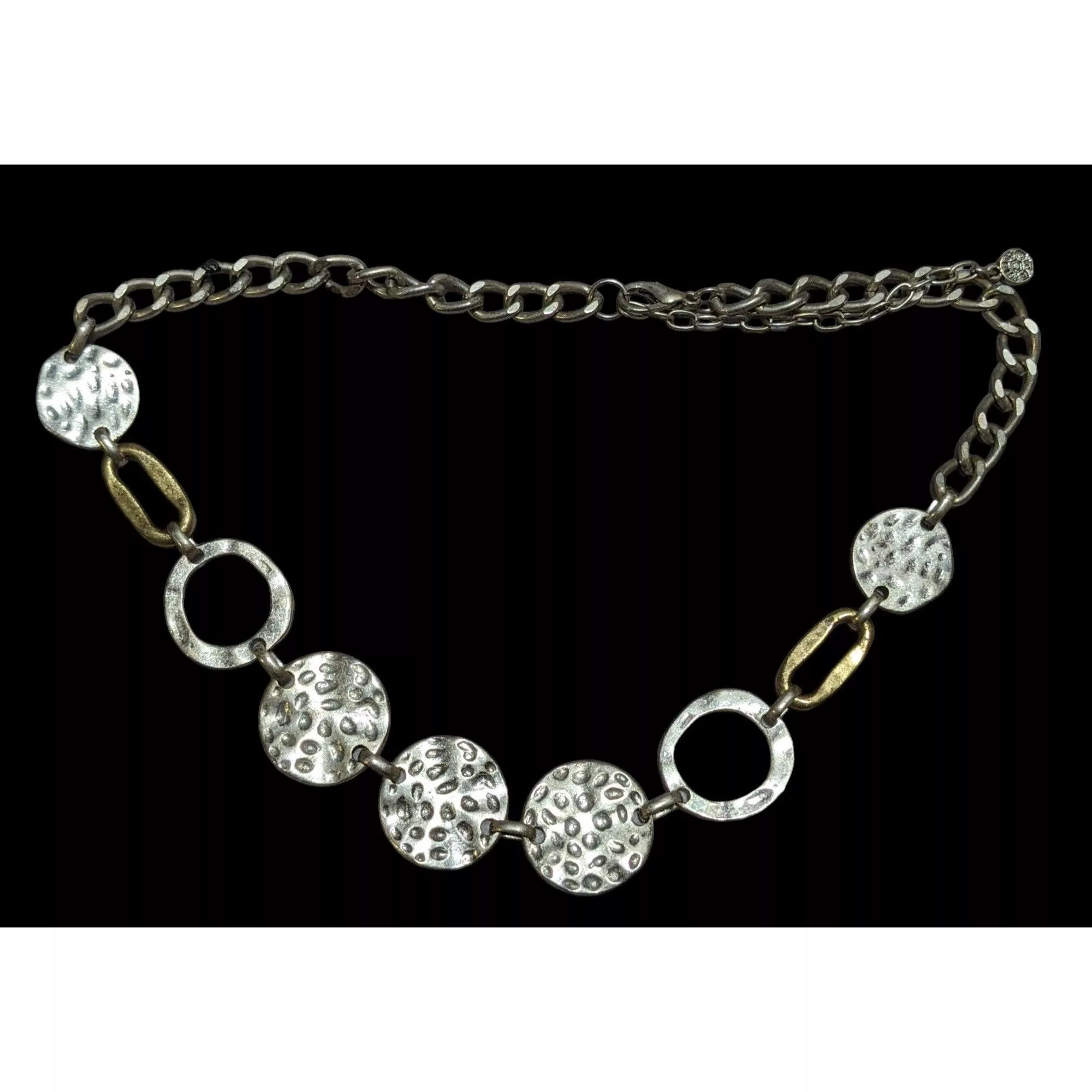 Other Necklaces Other Ruby Rd. Brutalist Hammered Disc Necklace Silver