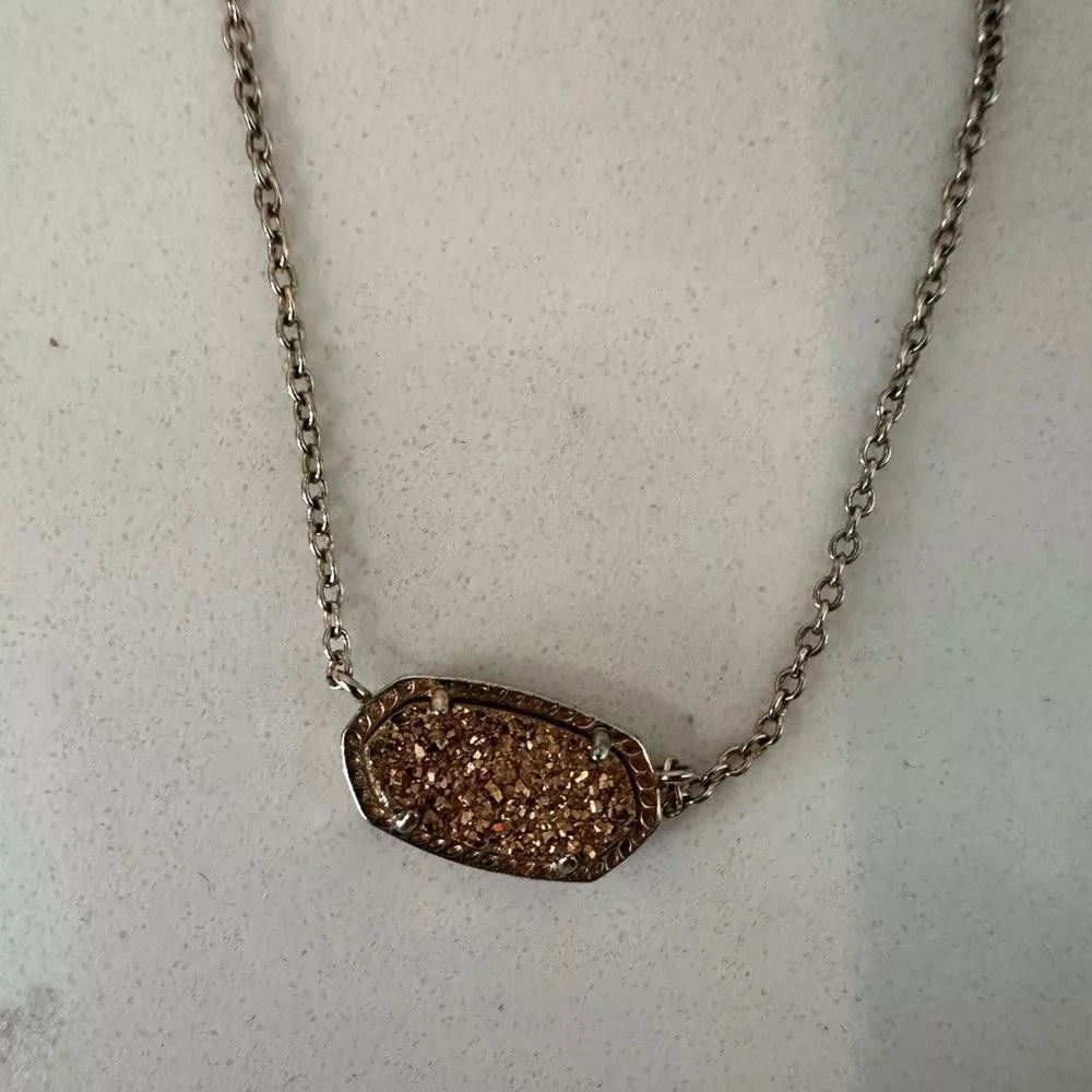 Kendra Scott Necklaces Kendra Scott Elisa Copper Drusy Silver Chain Necklace