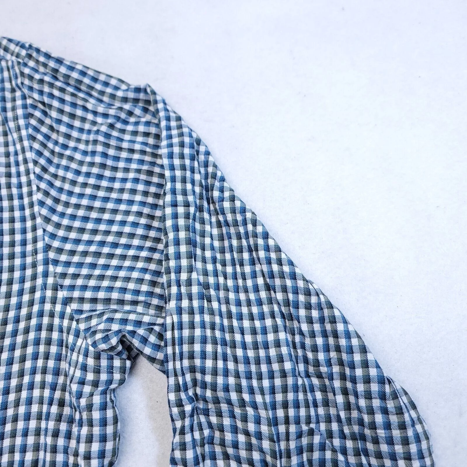 Van Heusen Shirts Button Ups Van Heusen Gingham Flannel Button Up Shirt Mens Size XL Blue