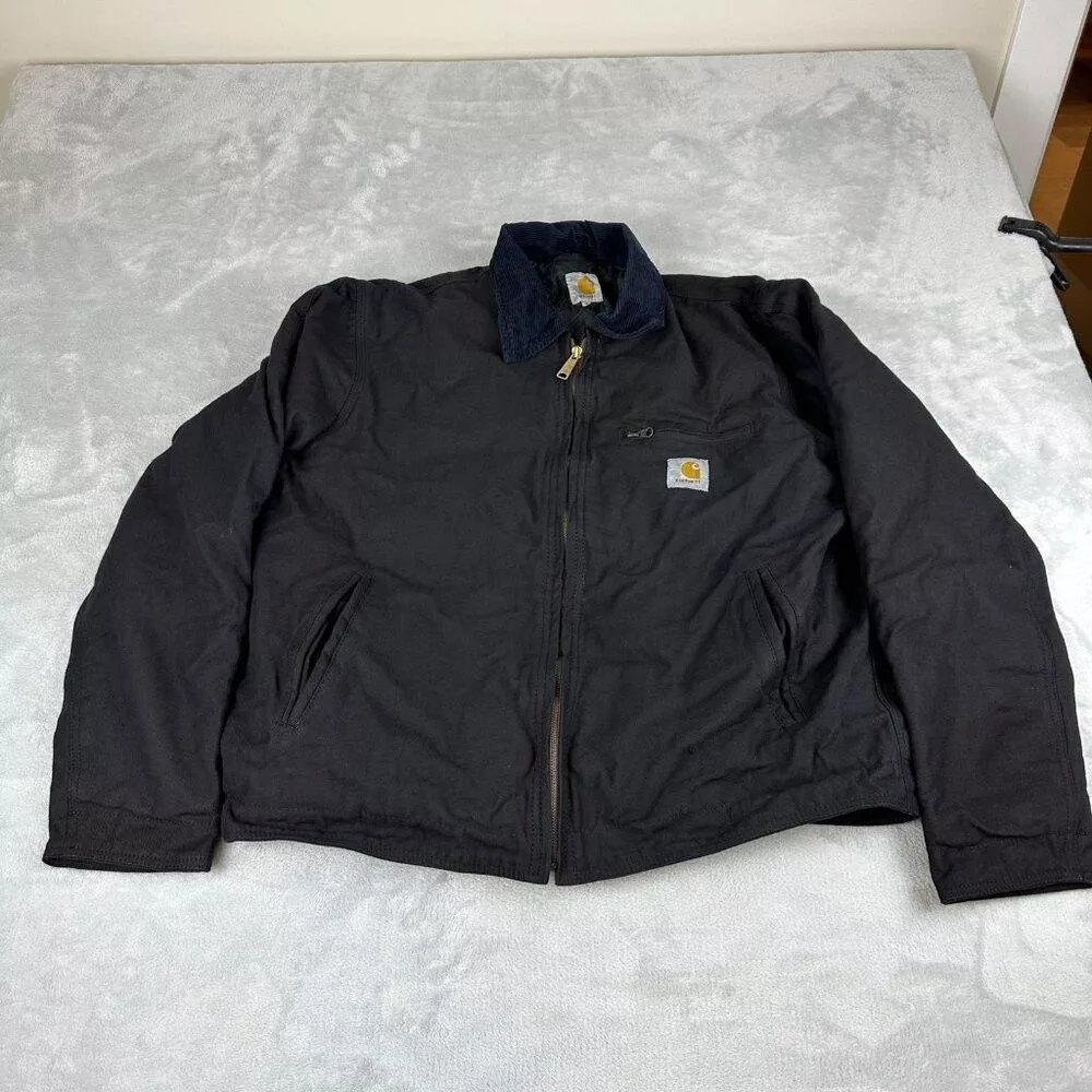 Carhartt Bombers Carhartt Re-work Detroit Black Jacket Navy Blue Collar Men