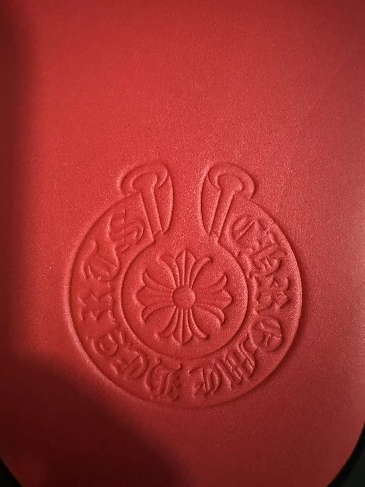 Chrome Hearts Slip Ons chrome hearts red cow patch slide