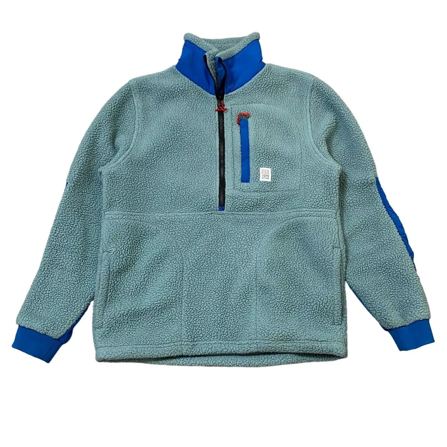 Topo Designs Light Jackets Topo Designs Mountain Fleece Pullover Jacket Mens S Gorpcore Blue