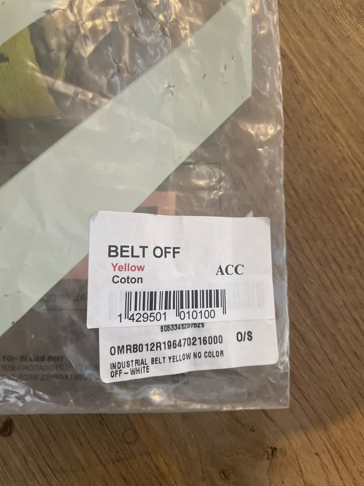 Off-White Belts Off-White Off white Belt Yellow