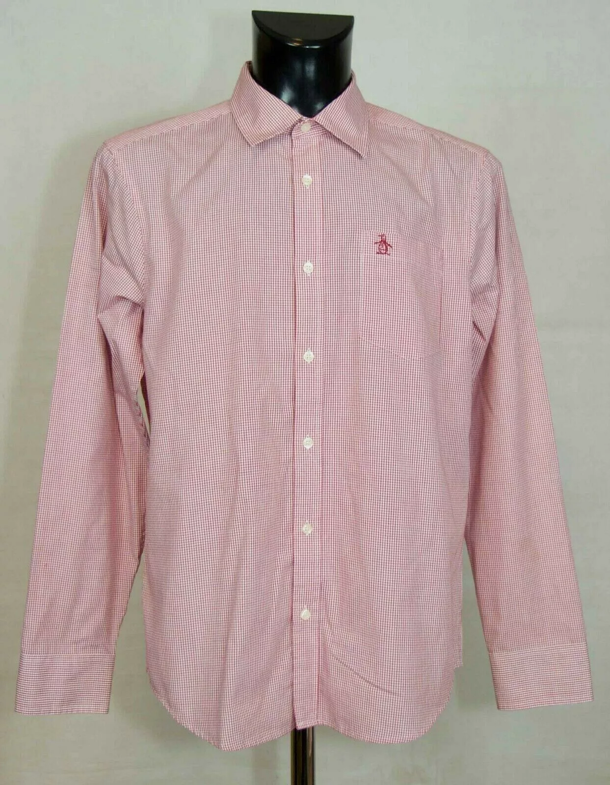 Original Penguin Shirts Button Ups Original Penguin MENS PENGUIN SHIRT LONG SLEEVE COTTON SIZE L Red
