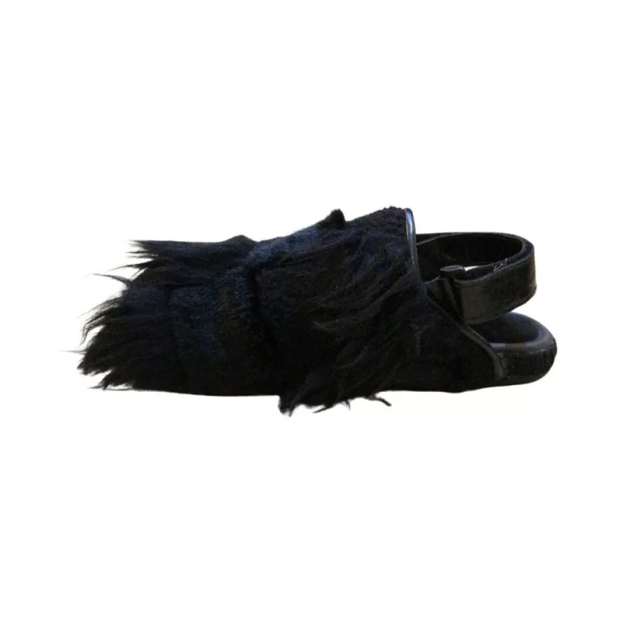 Other Slip Ons Other Unisex Black Fuzzy Clogs Avant-Garde