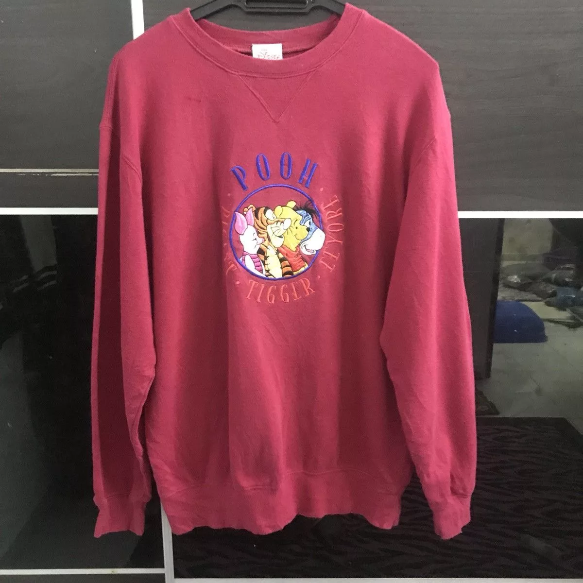 Disney Sweatshirts Hoodies Disney × Vintage Disney cartoon Pooh sweatshirt Red