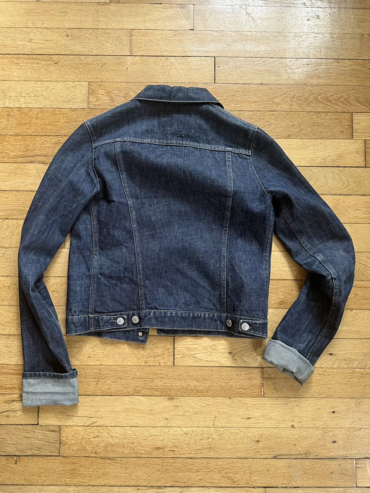 Helmut Lang Denim Jackets 1999 Helmut Lang Cropped Cuff Denim Jacket Blue