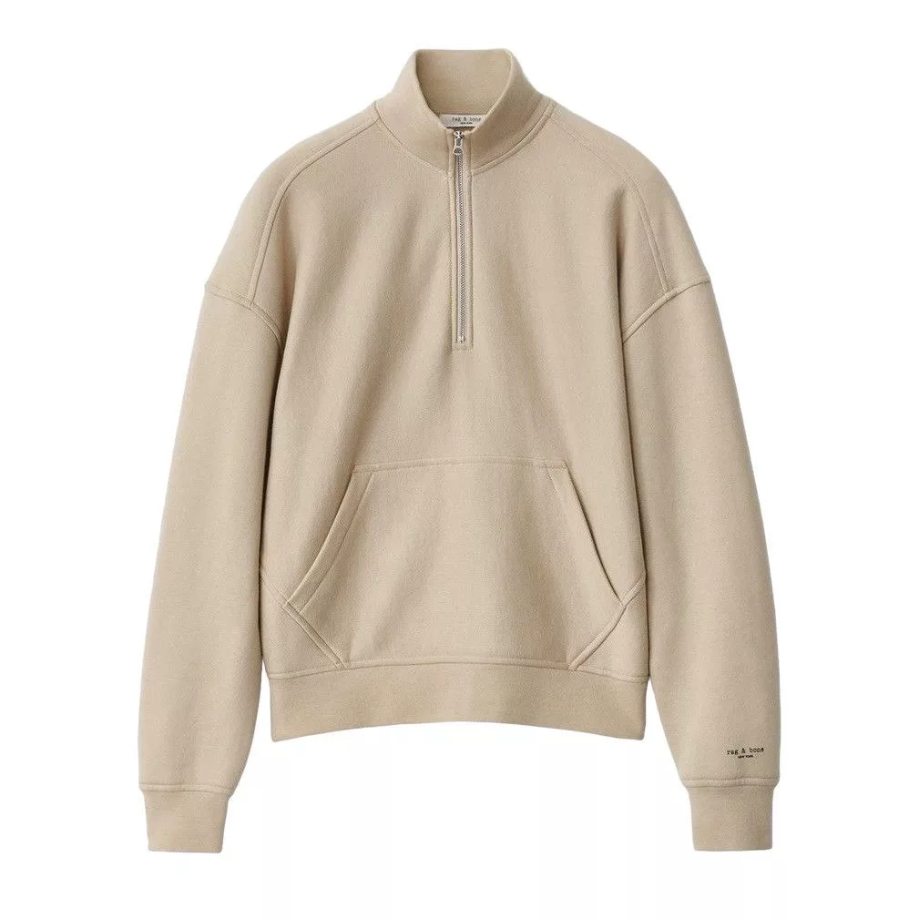 Rag & Bone Sweatshirts Rag & Bone City half zip terry pullover Brown