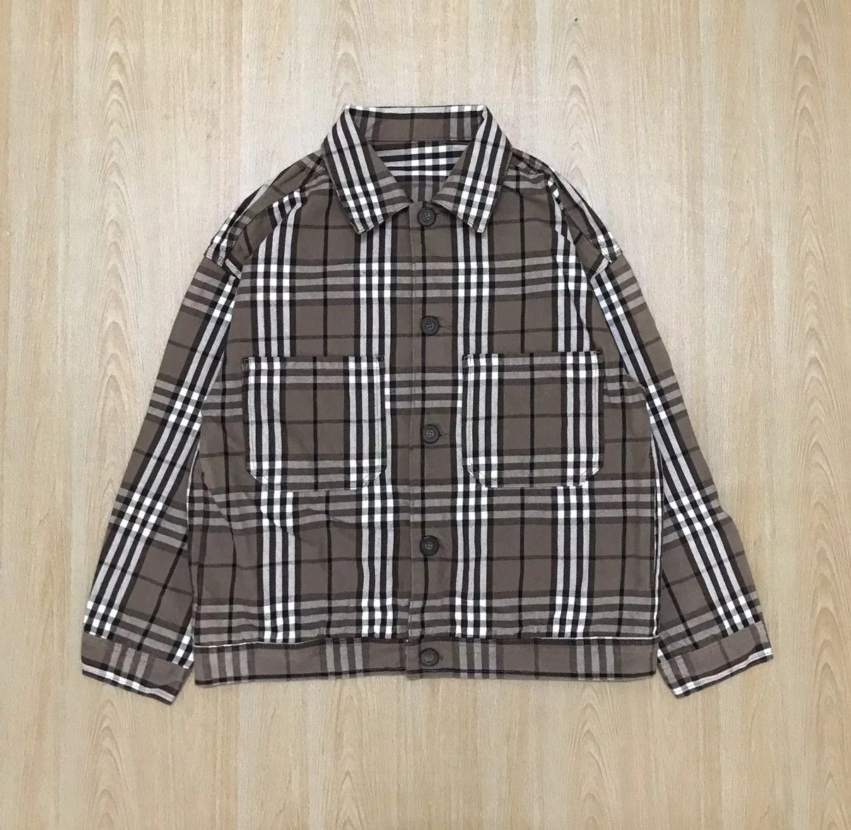 Vintage Denim Jackets Vintage Gu Nova Check Burberrys Inspired Denim Jacket Multi