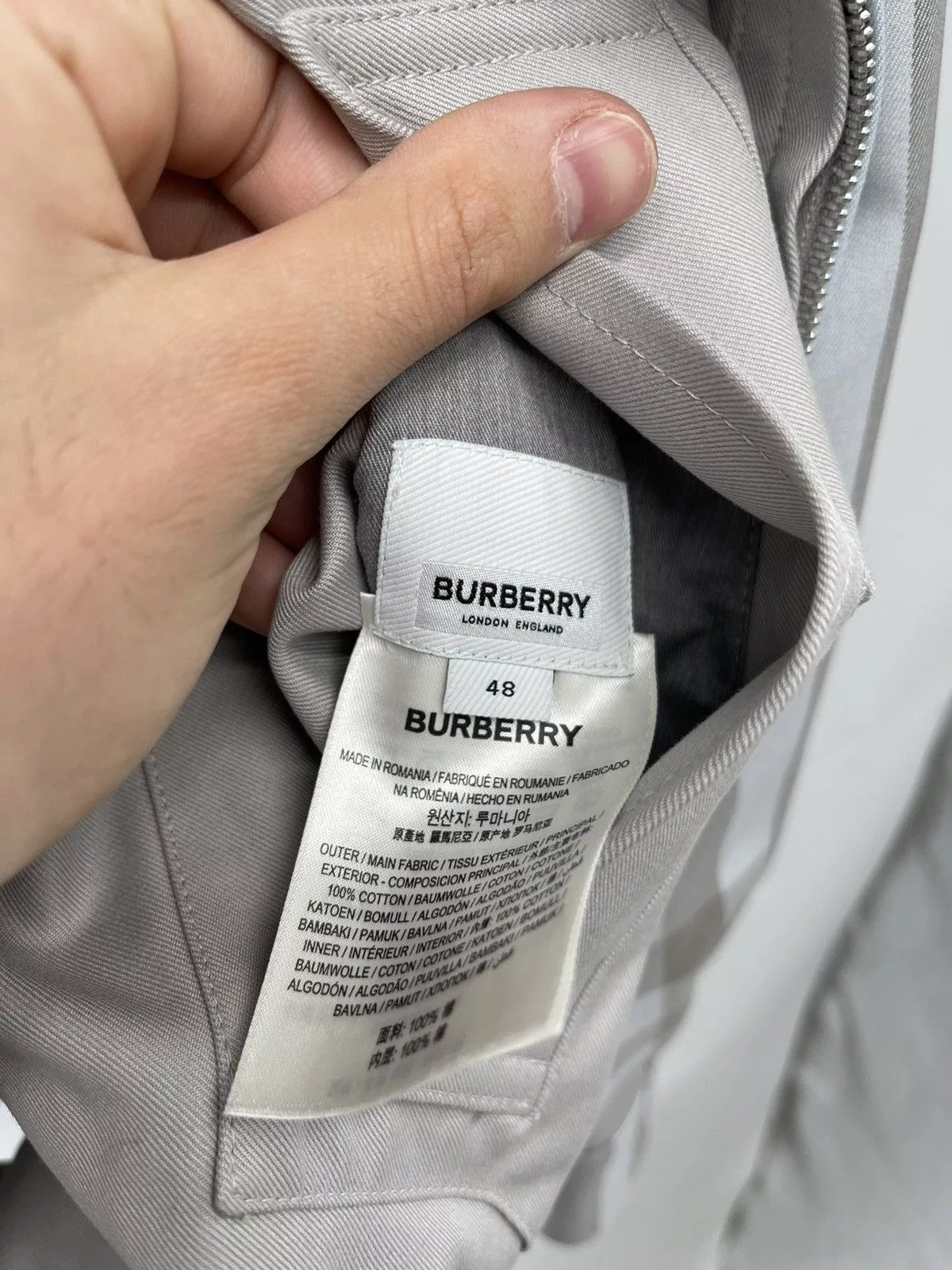 Burberry Bombers Burberry Fitzroy Jacket Size M Gray