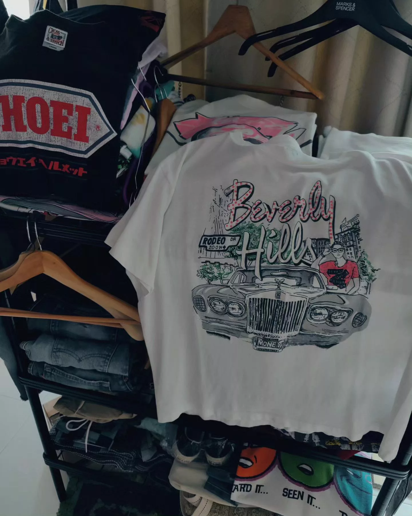 Designer Short Sleeve T Shirts Designer × Vintage vintage 80s 🌟 Beverly Hills by Tony Alamo White