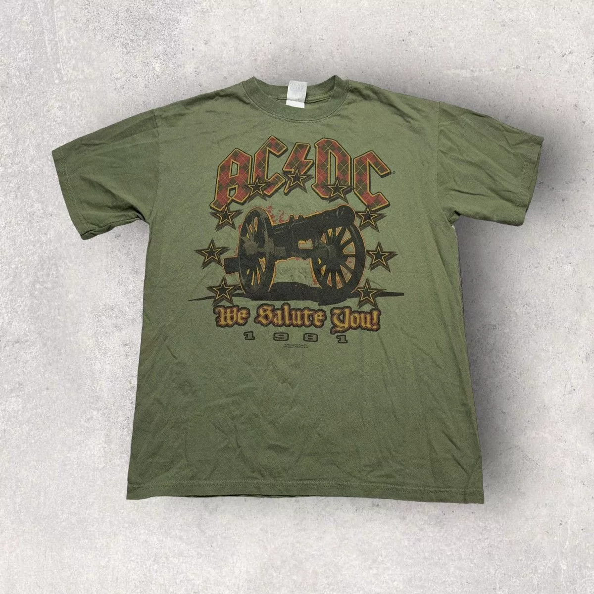 AC/DC Short Sleeve T Shirts AC/DC × Band Tees × Gildan AC/DC tee Green