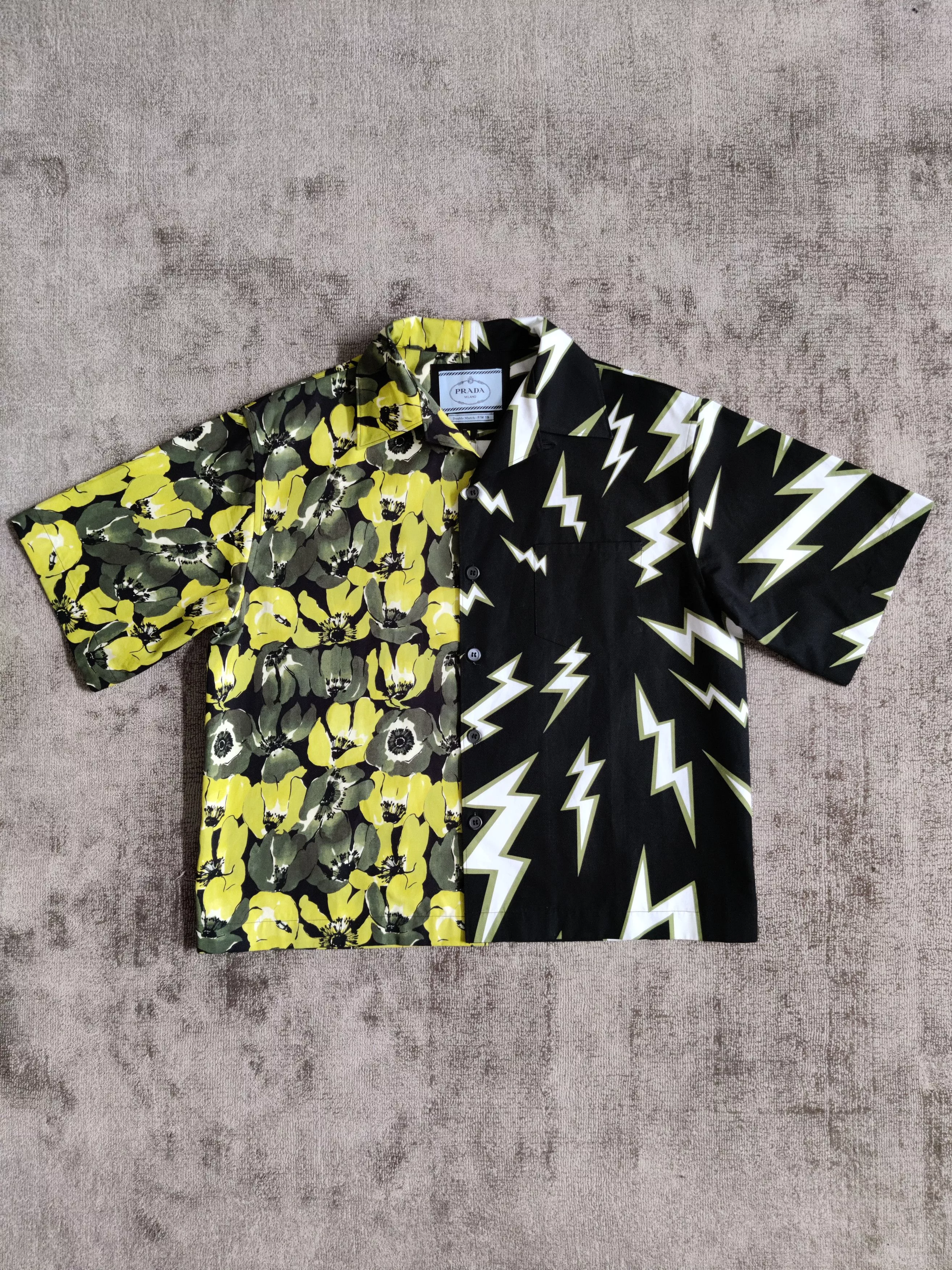 Prada Shirts Button Ups Prada Double Match Bolt Flower Shirt Black
