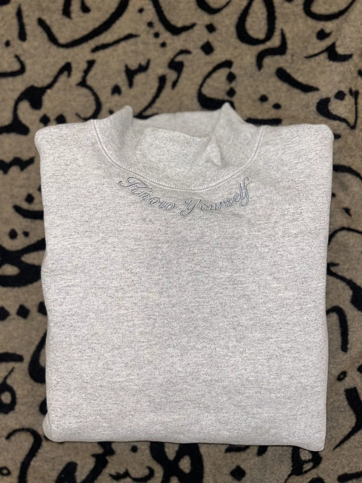 Drake Sweatshirts Hoodies Drake × October's Very Own 2016 OVO Spring “Know Yourself” Mock Neck Sweatshirt Gray