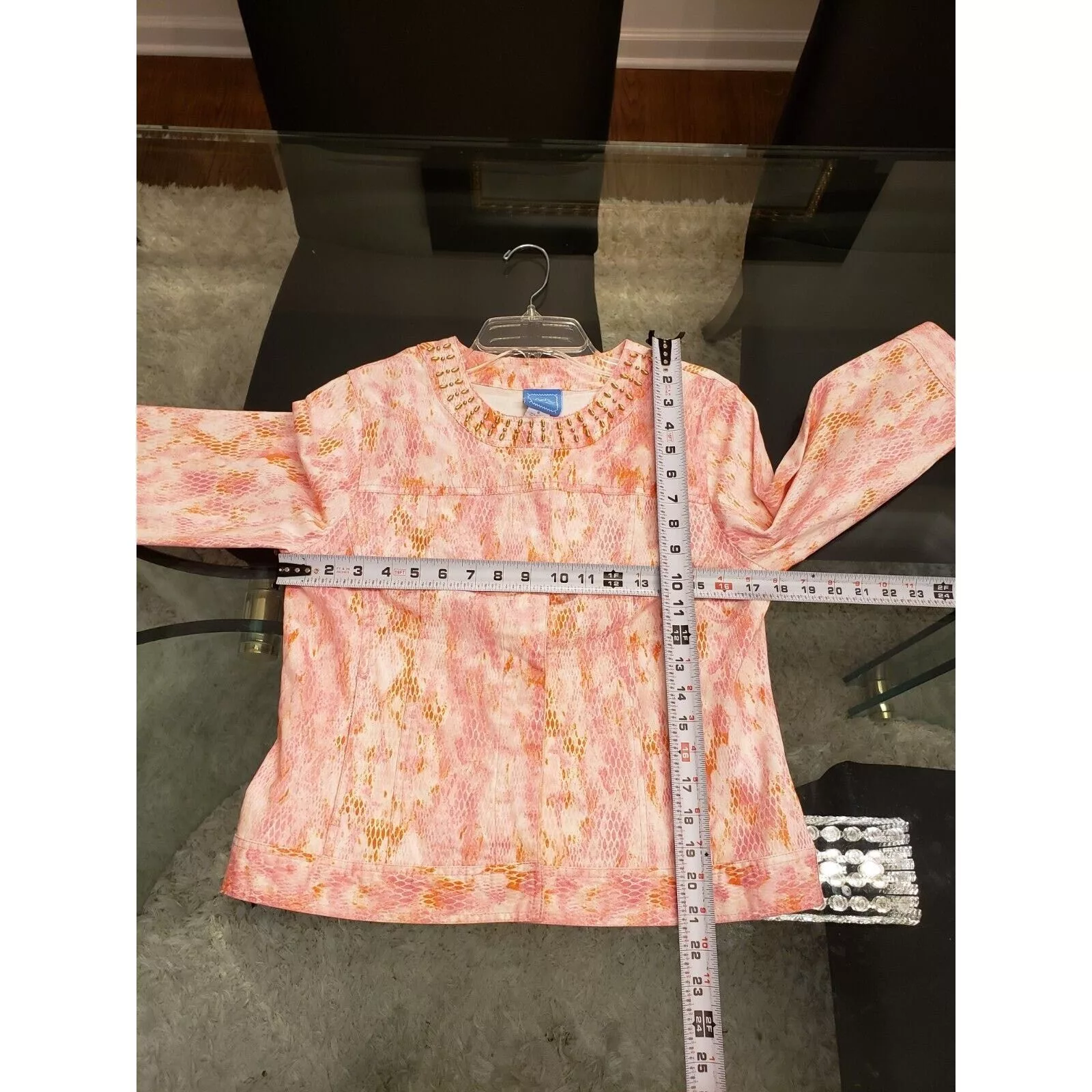 Other Jackets Other Lara Lane Snake Cotton Long Sleeve Snap Front Jacket Size 8 Pink