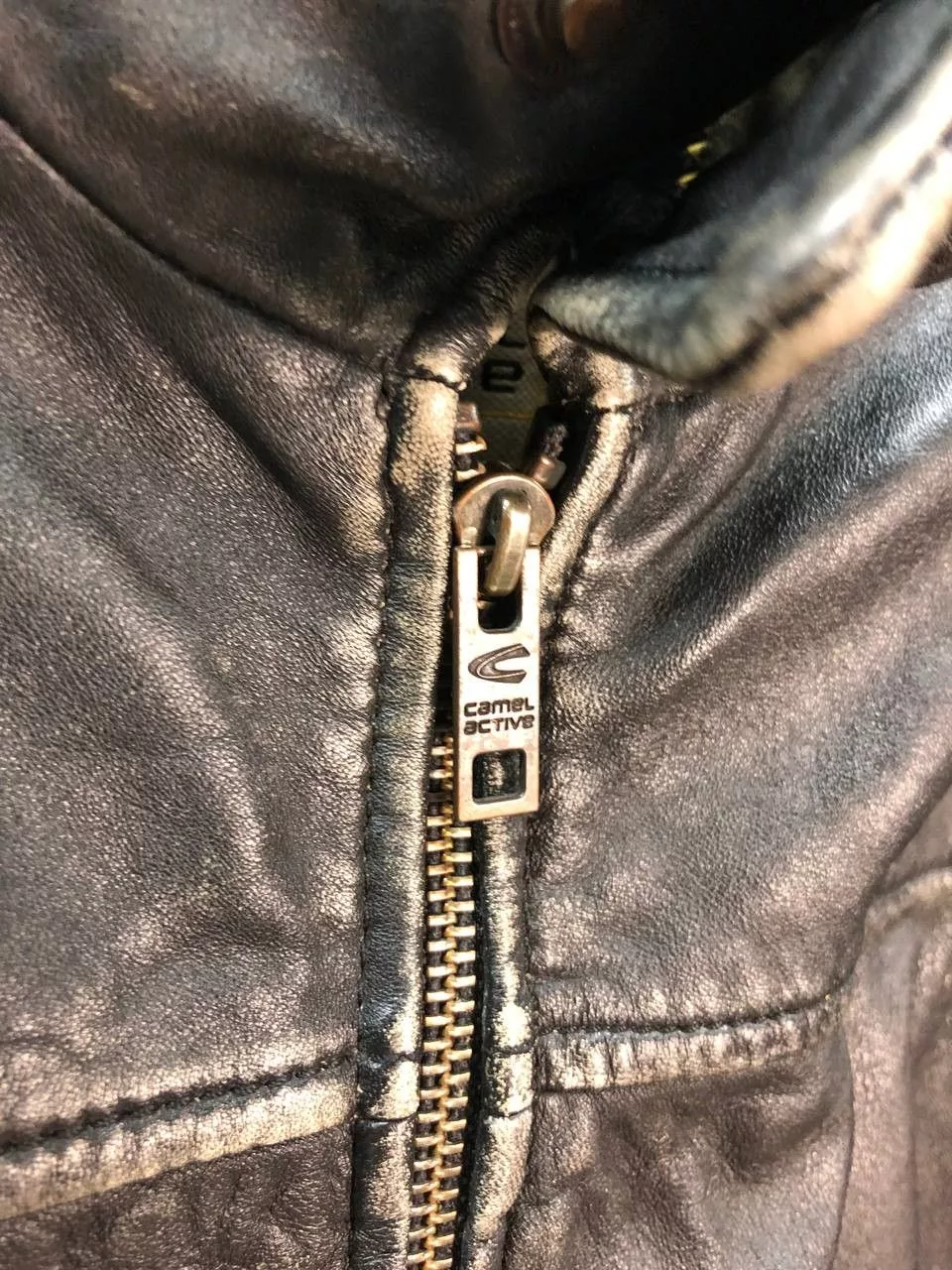 Camel Leather Jackets Camel Active leather mens Jacket 50 / Large Black