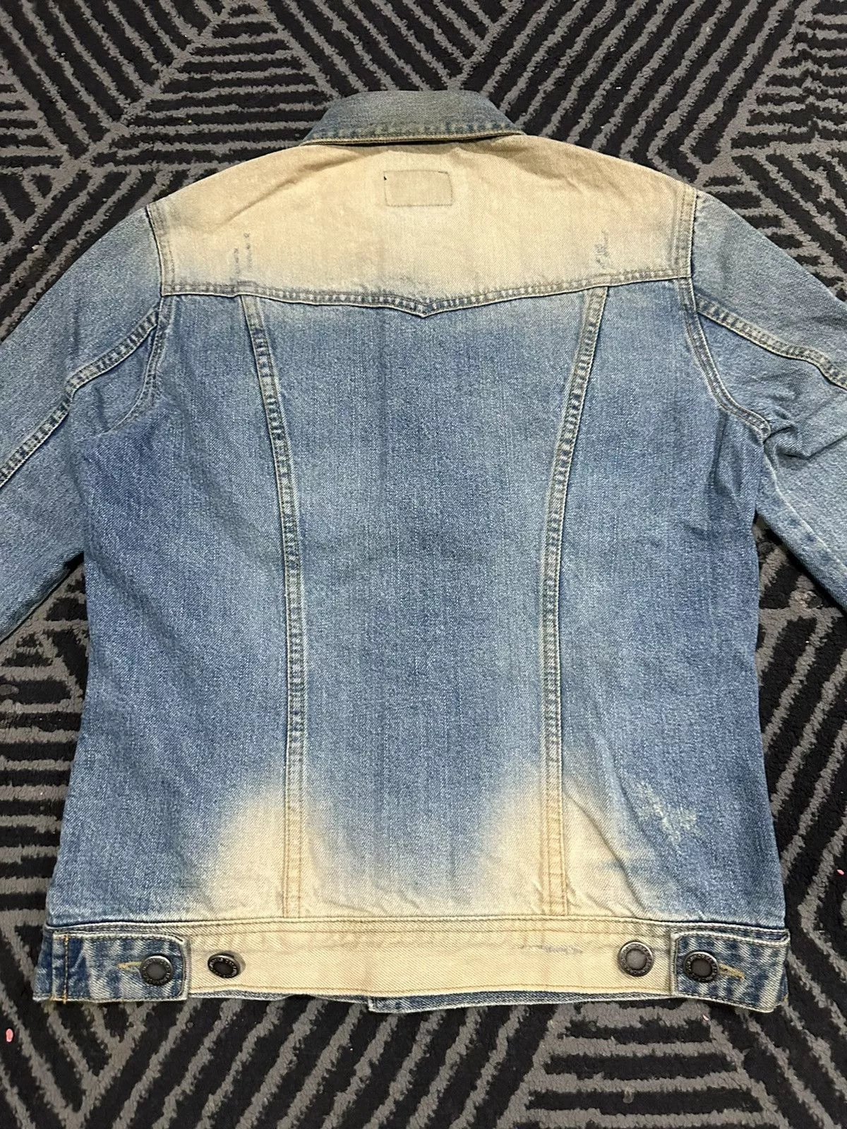 Vintage Denim Jackets Vintage DESIGNWORK Acidwash Style Buttoned Denim Jacket Blue Streetwear
