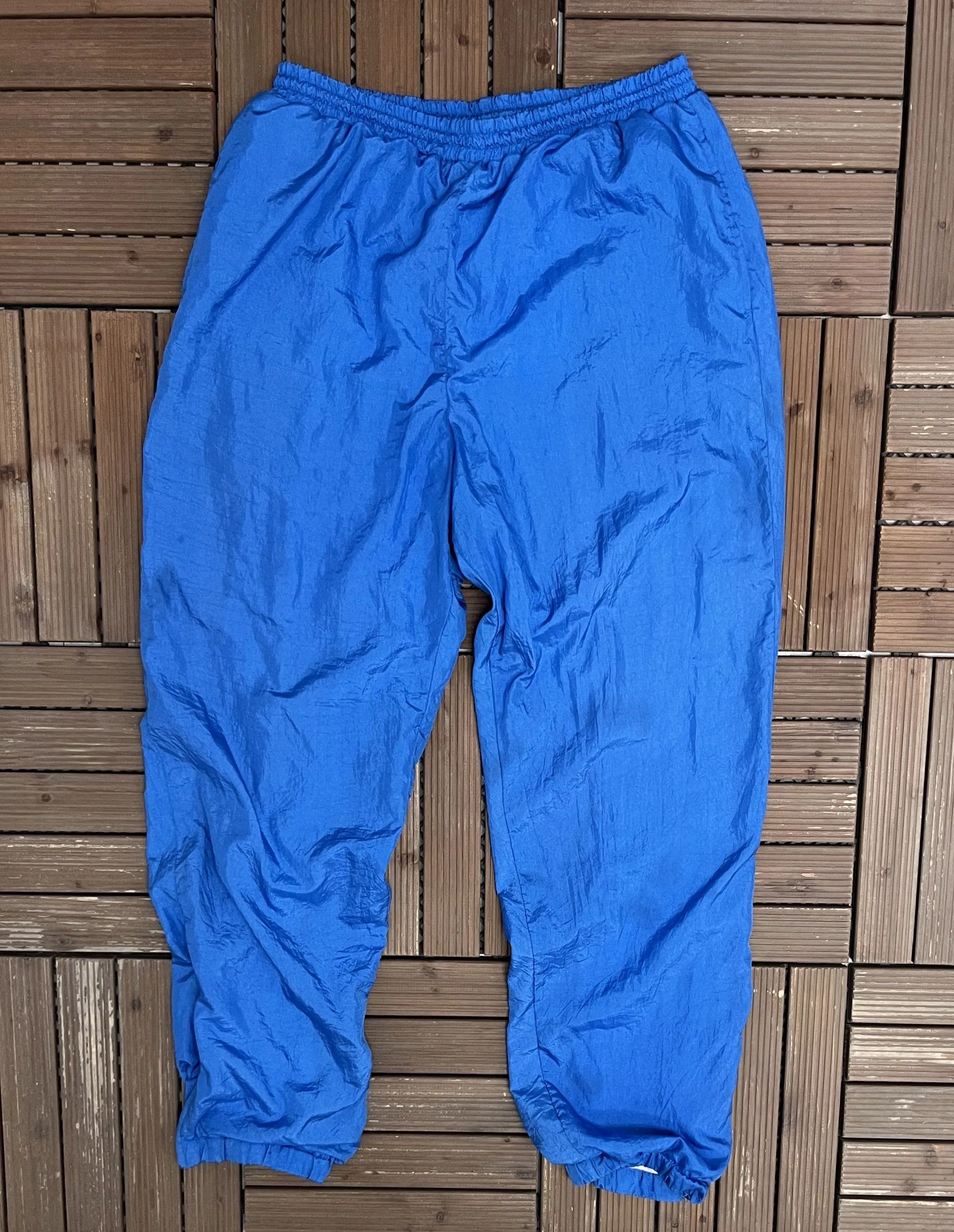 Vintage Sweatpants Joggers Plain Blue Vintage Lined Track Pants